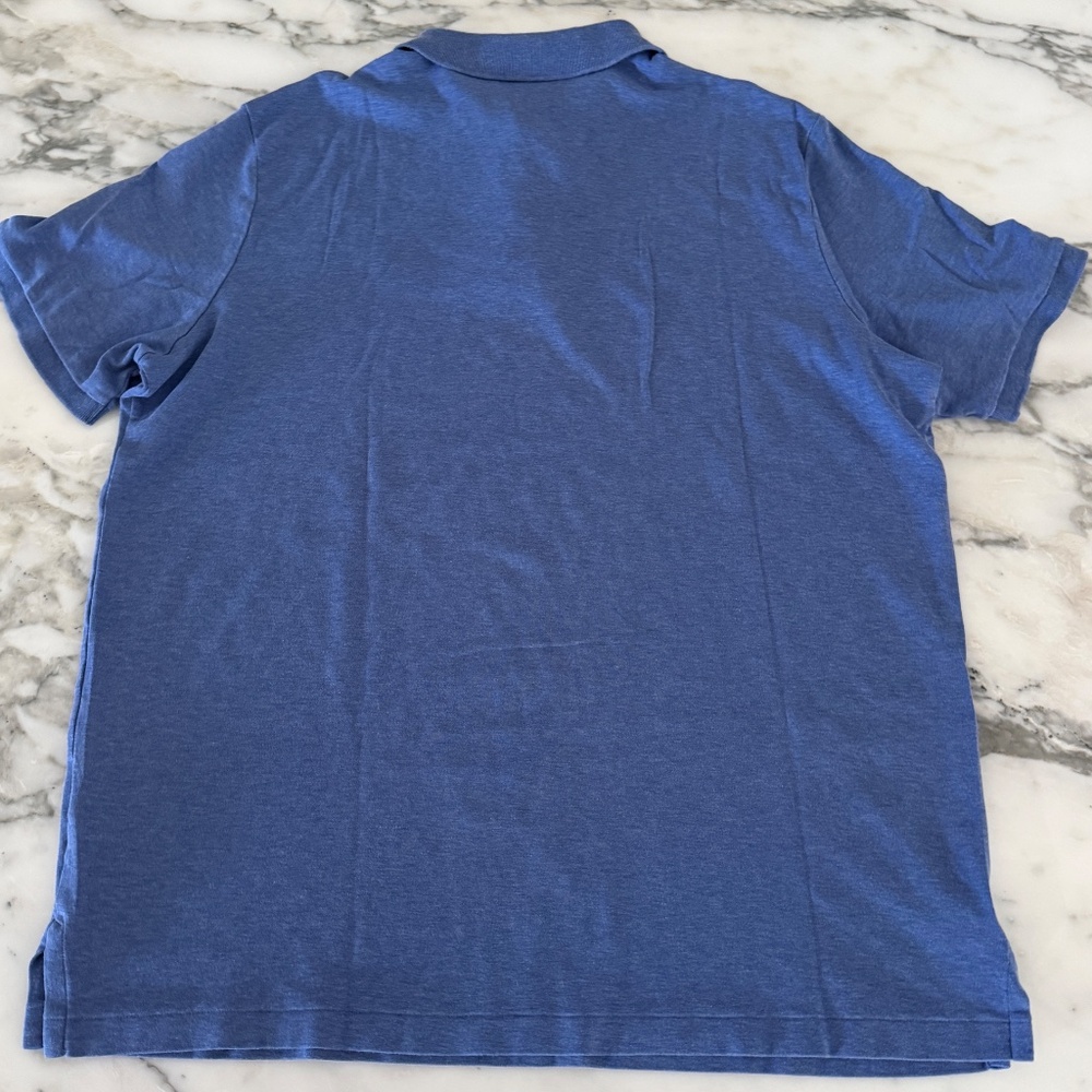 Polo Ralph Lauren Cotton Men's Blue Polo‎ Short sleeve shirt,  Large - Picture 4 of 4
